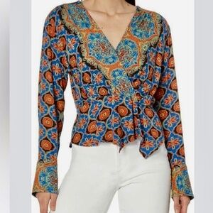 Free People Falling For You Top Boho Flowy Top, Women's Size Large